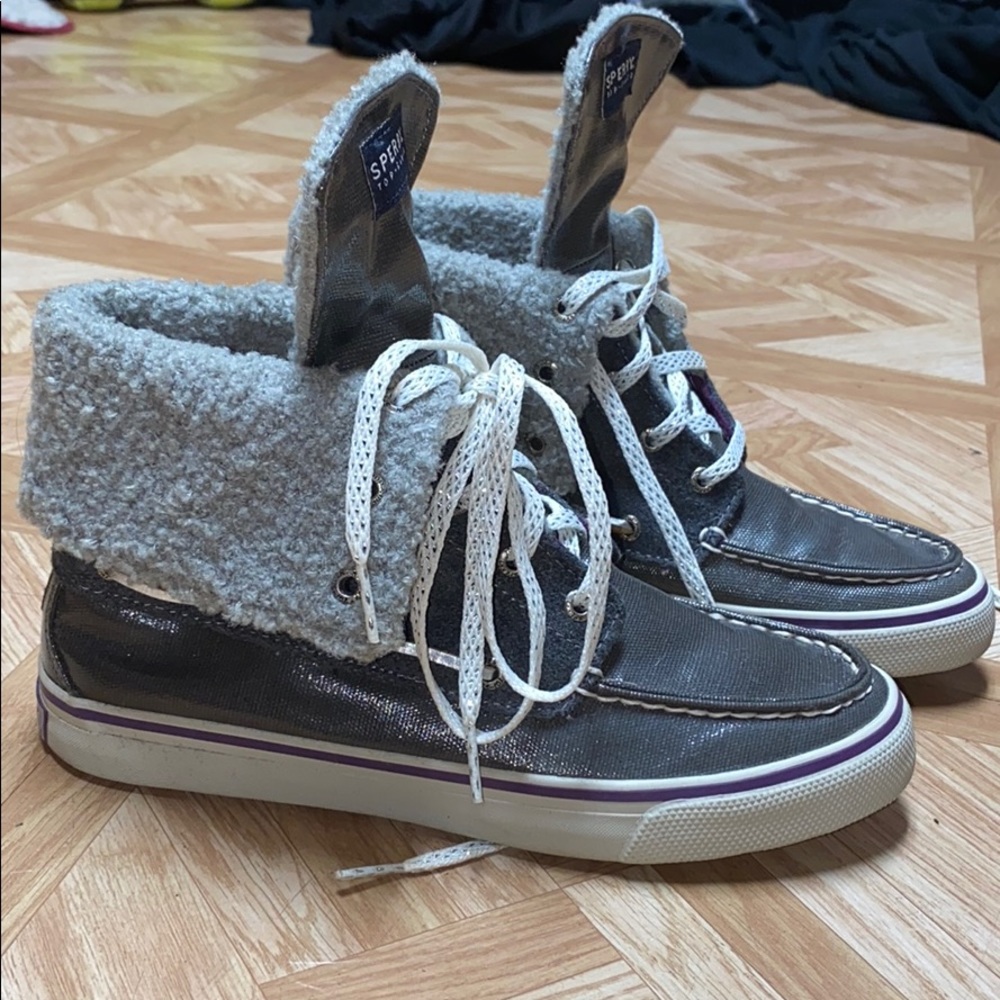 SPERRYS sailor blue fuzzy foldable tongue Woman 7m